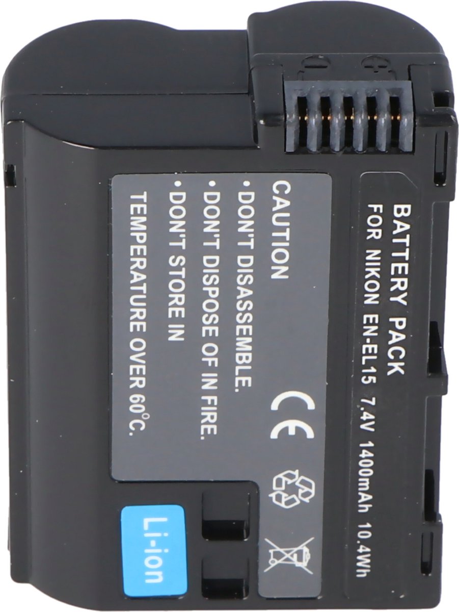 AccuCell-batterij geschikt voor Nikon EN-EL15, CoolPix D800, D800E, D7000, V1, D7200