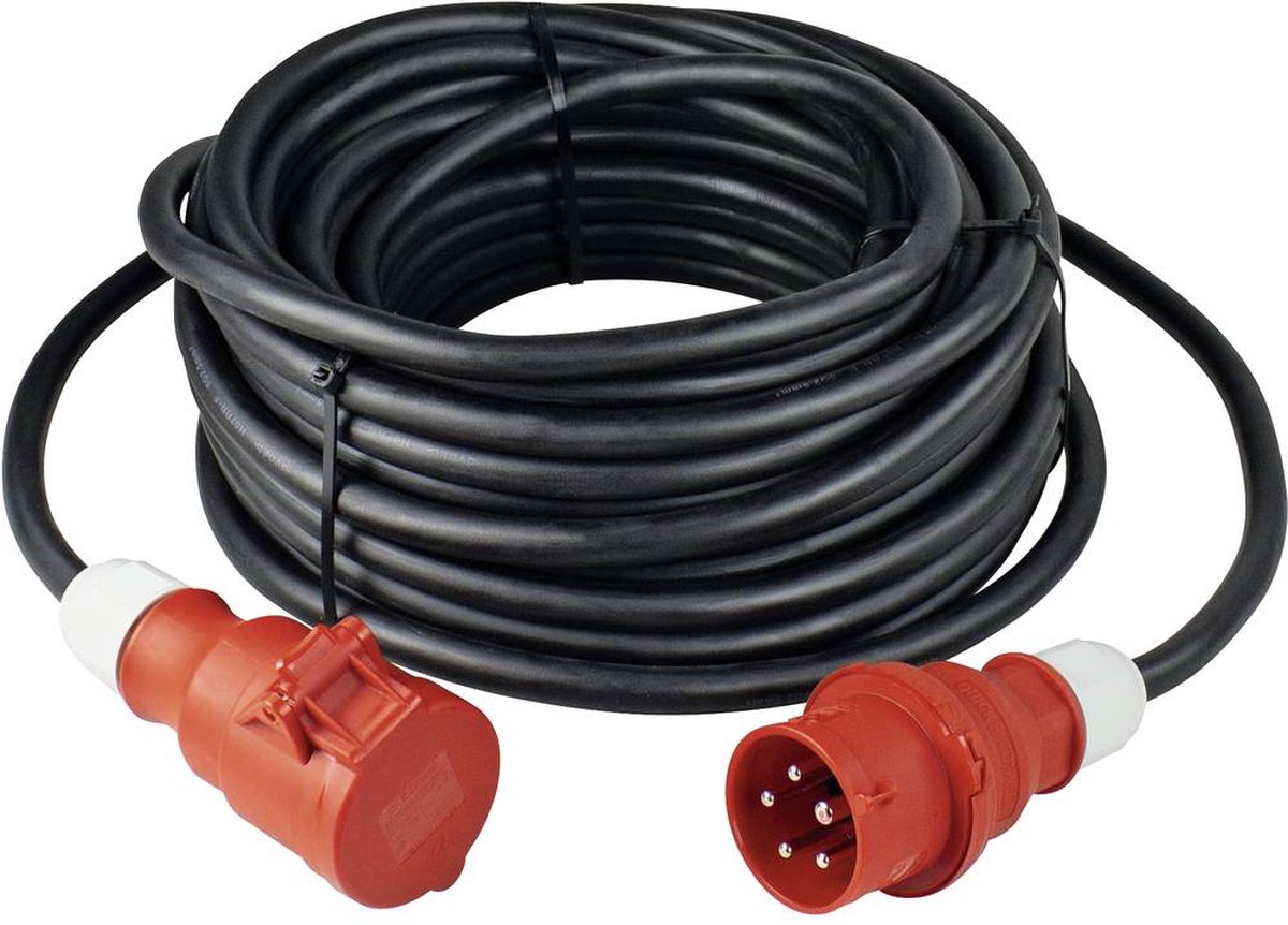 AS Schwabe 61010 Stroom Verlengkabel 16 A Zwart 10.00 m H07RN-F 5G 2,5 mm²