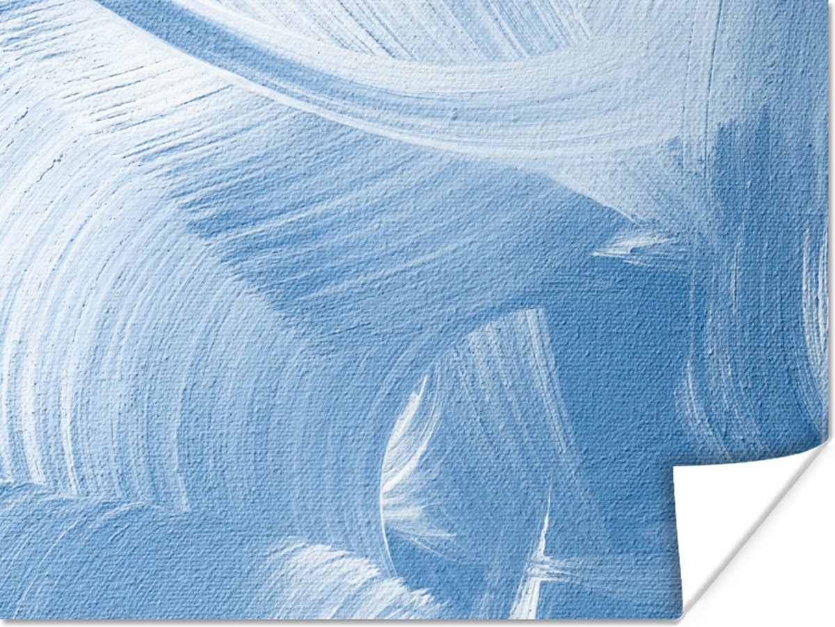 Poster Acrylverf - Blauw - Design - 40x30 cm