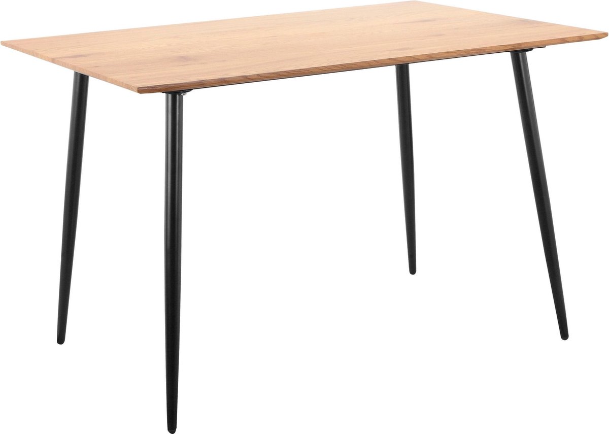 Notio Living Monza-Eettafel - 120 cm - Eiken/Zwart Bruin
