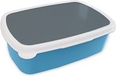 Broodtrommel Blauw - Lunchbox - Brooddoos - Kleuren - Blauw - Interieur - 18x12x6 cm - Kinderen - Jongen