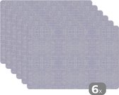 Placemats - Leer - Blauw - Keuken decoratie - Onderlegger Tafel - 45x30 cm - 6 stuks - Onderleggers placemats