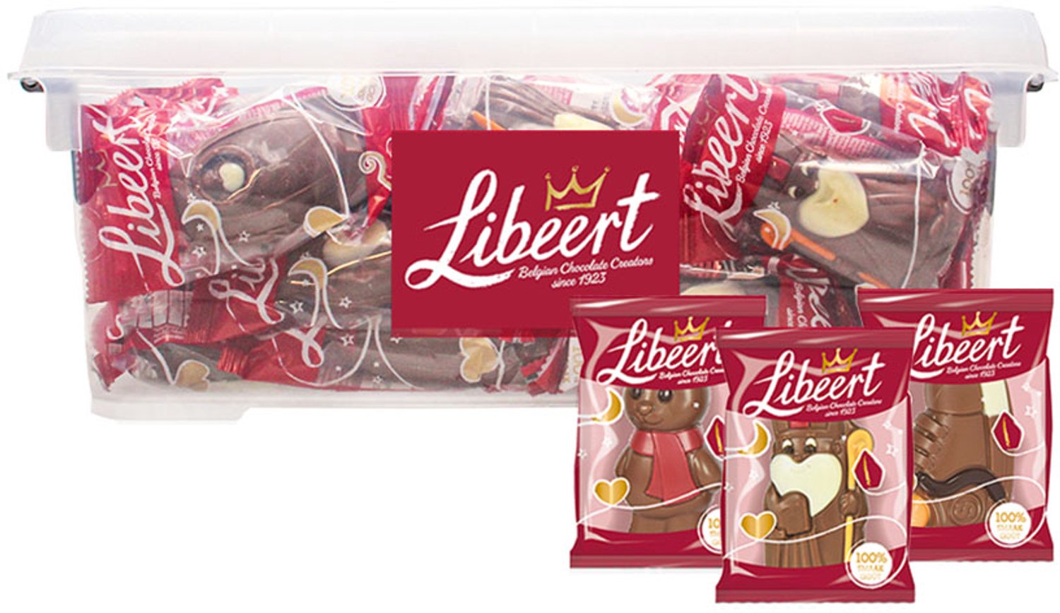 Libeert Sint chocolade holle figuren - melkchocolade - Sinterklaas - 40 x 35g - 1400g