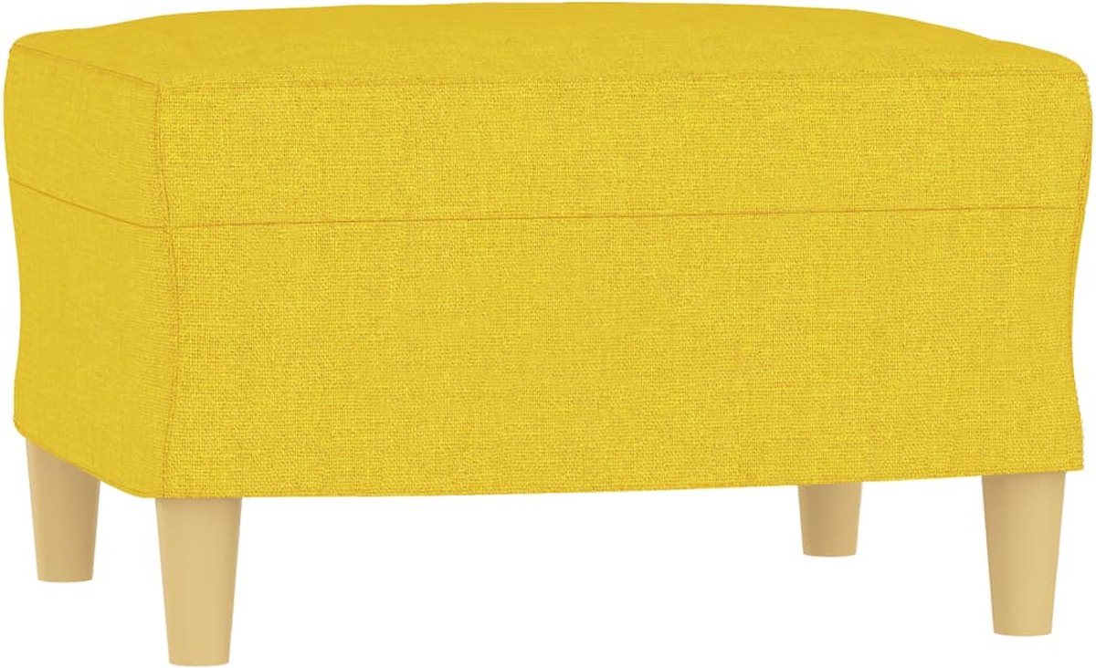 vidaXL - Voetenbank - 60x50x41 - cm - stof - geel