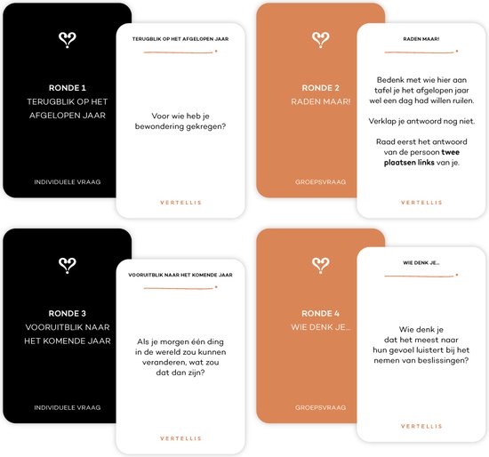 Vertellis Vragenspel Feestdagen-editie XL - Perfect Kerstcadeau - Gespreksstarters voor kerst