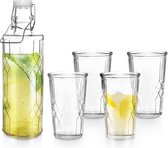Glazen drinkglazen glazen glazen set met karaf kan 4 glazen glazen karaf set 5-delig