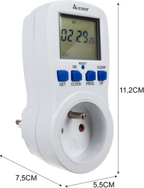 Tijdschakelaar digitaal stopcontact - Schakelklok - Timer - Wit