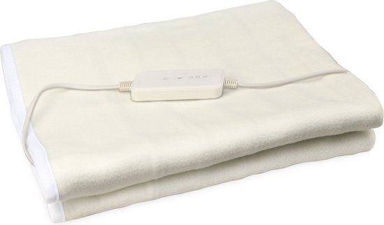 ELECTRISCHE ONDER DEKEN - WIT - 1 PERSOONS - 150 CM X 80 CM - GELIJKMATIGE WARMTEVERDELING - 3 TEMPERATUURSTANDEN - 50WATT - ENERGIEZUINIG - OVERVERHITTINGSBEVEILIGING - 1 PERSOONS - WARMTEDEKEN