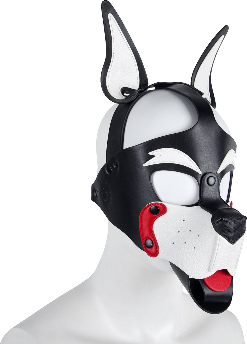 Goedkoopste Banoch | Masker Doggy pointy | wit imitatie leer | Bondage | Puppy Play