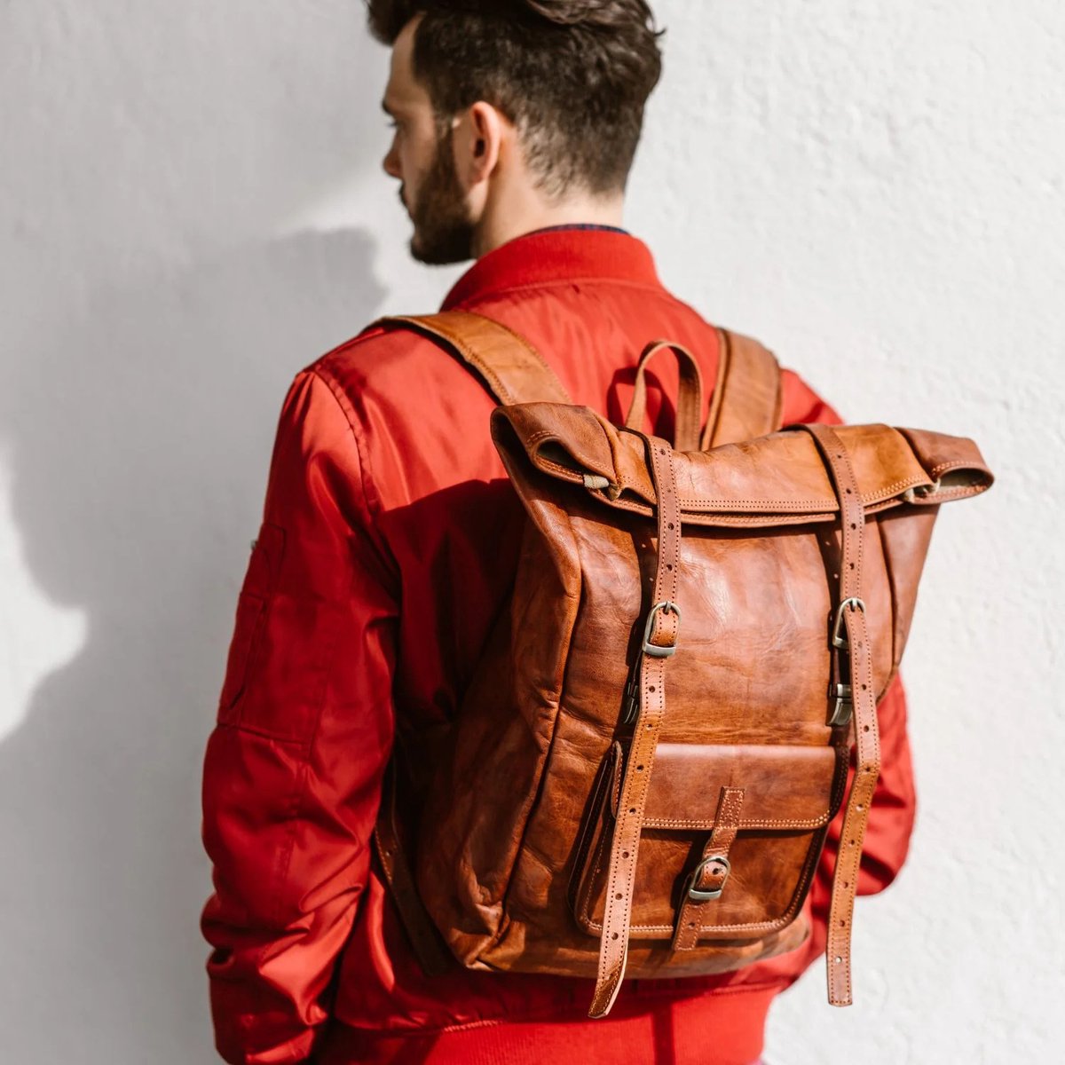 Berliner Bags Sac à Dos Vintage Leeds En Cuir - Ordinateur 15 Pouces Hommes Femmes Marron