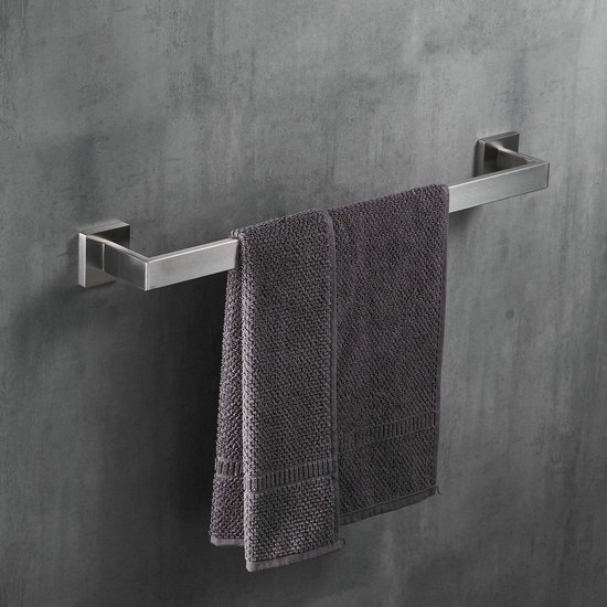 Flybath Handdoekhouder SUS 304 roestvrij staal lange handdoekring keuken badkamer handdoekhouder hanger wandmontage 35 cm/14 inch, geborstelde afwerking