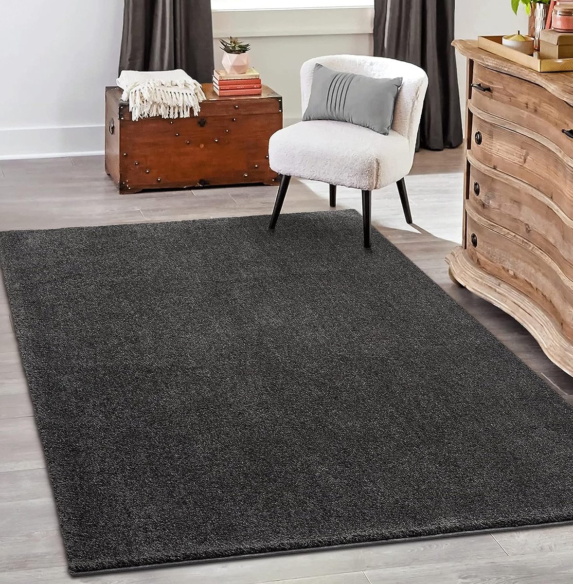 the carpet Grande Modern Pluizig Kortpolig Woonkamerkleed, Superzacht aanvoelend, Elegant en Onderhoudsvriendelijk, 160x230