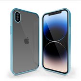 Coverzs telefoonhoesje geschikt voor Apple iPhone X/Xs hoesje clear soft case camera cover - transparant hoesje met gekleurde rand - blauw