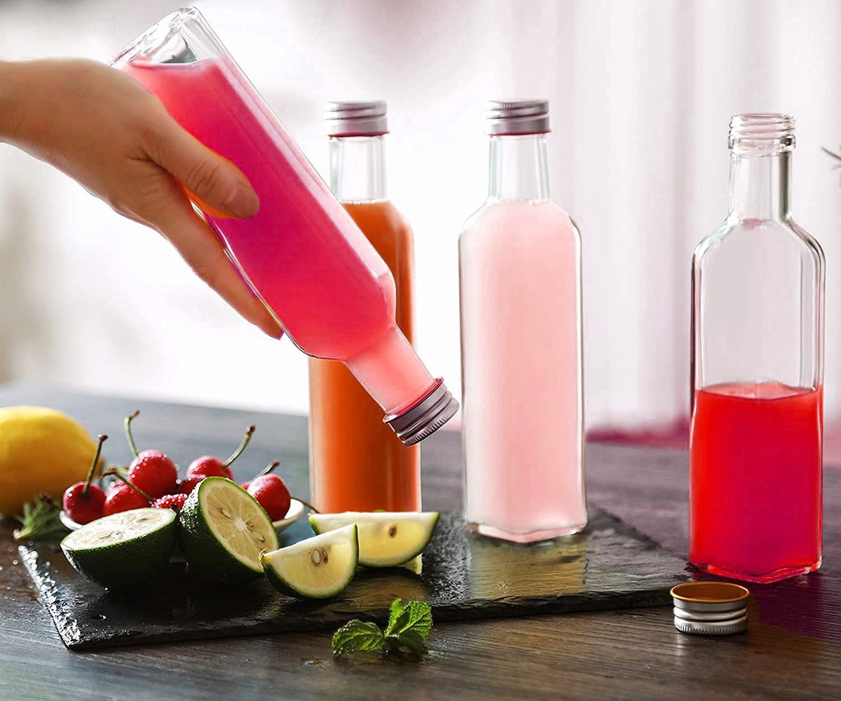 casavetro 24 lege glazen flessen 250 ml vierkant MAR sapfles likeur