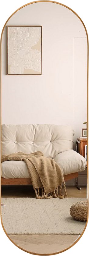 Miroir Sur Pied Minimaliste - 156x39 Cm - Design Moderne Avec Bord Noir