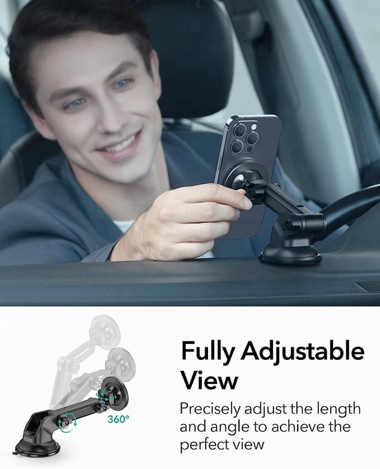 OtterBox ﻿MagSafe Dash / Windshield Mount - Support téléphone pour voiture  - MagSafe - Réglable - Tableau de bord ou pare-brise - Noir