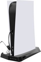 DrPhone DPS7 - Station de charge 2 en 1 + ventilateur de refroidissement - Station d'accueil - Support - Chargeur de contrôleur - Convient pour PS5 DISK / Version numérique - Zwart