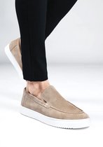 Cotton District - Suede Loafers - Mid Beige