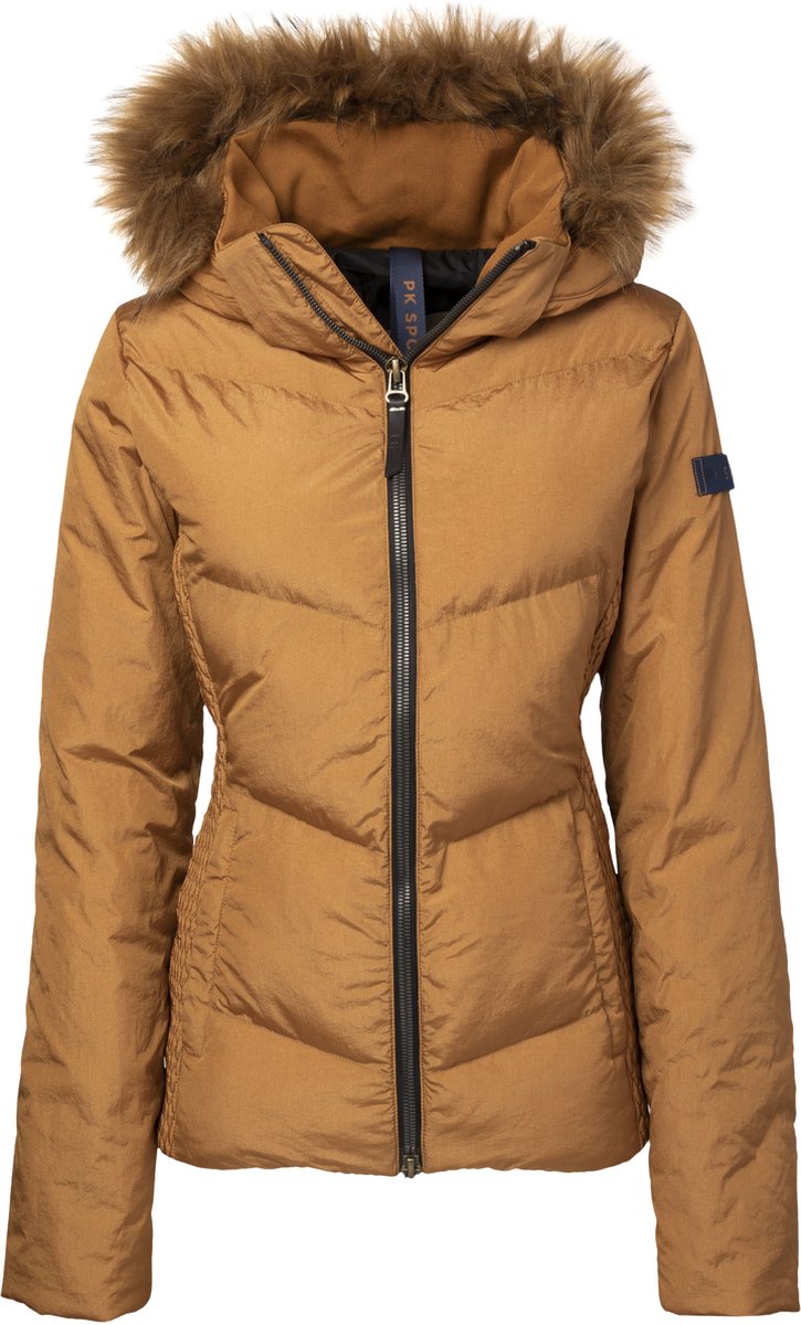 Pk International - Winterjas - Jas - Ritszakken - Afneembare Capuchon - Omega - Donkergeel - XS/34