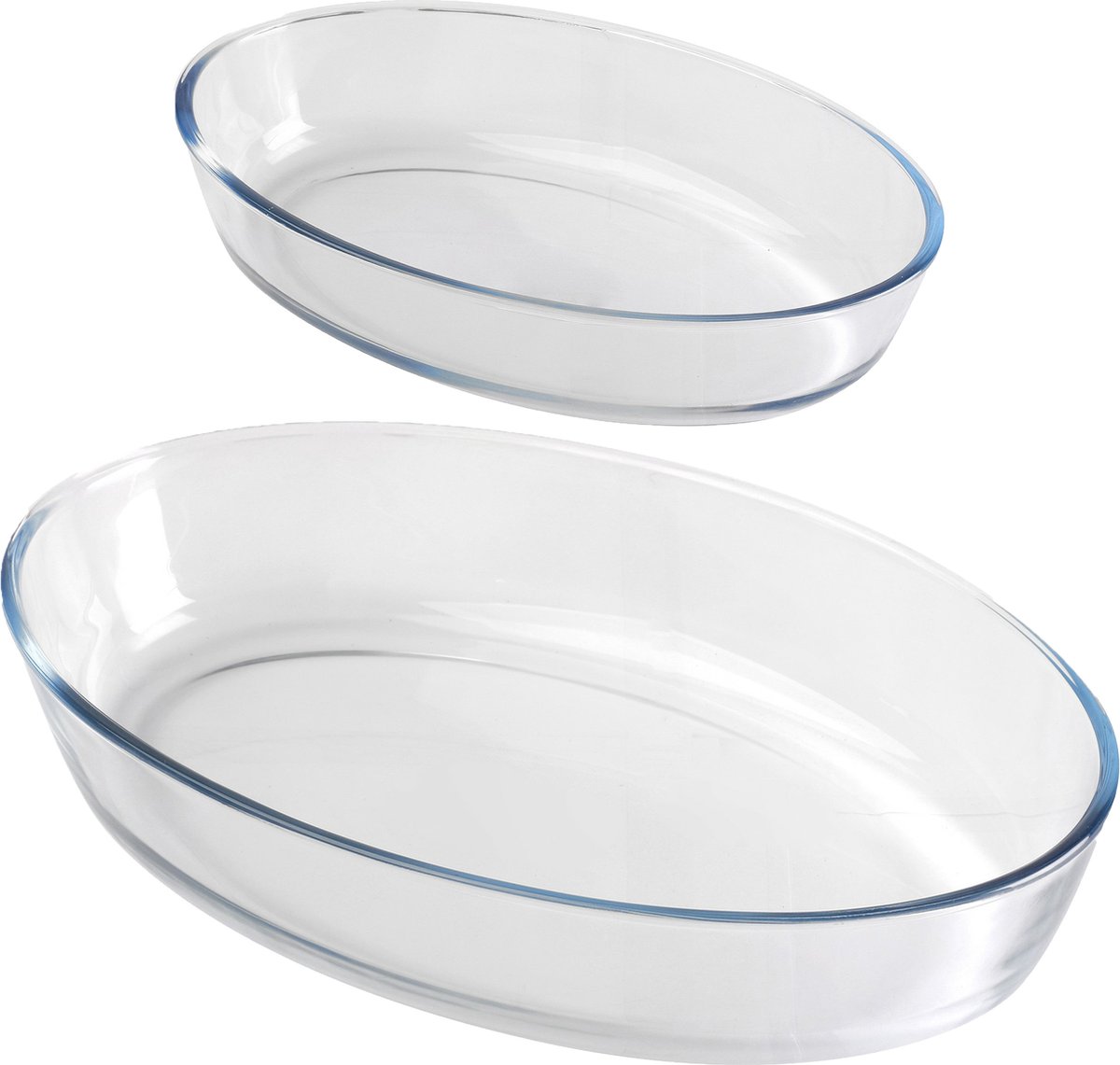 Chef traiteur ovenschaal set 2-delig - ovaal - glas - 0,7 en 3L - keuken