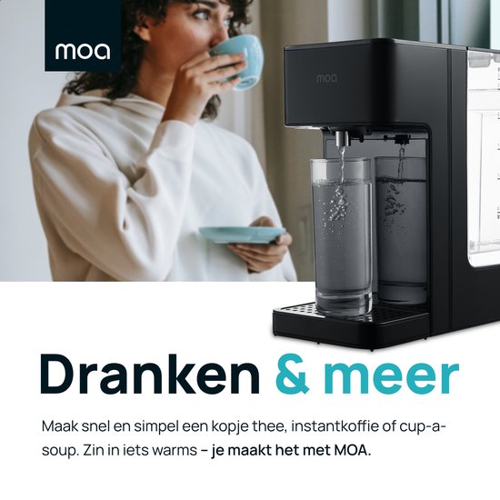 Distributeur d'eau chaude MOA - Bouilloire instantanée de Luxe - Avec affichage numérique - 2,7 litres - HWD20B