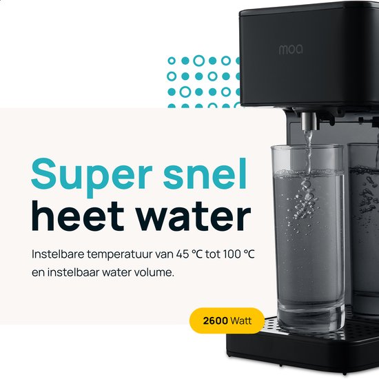 Distributeur d'eau chaude MOA - Bouilloire instantanée de Luxe - Avec affichage numérique - 2,7 litres - HWD20B