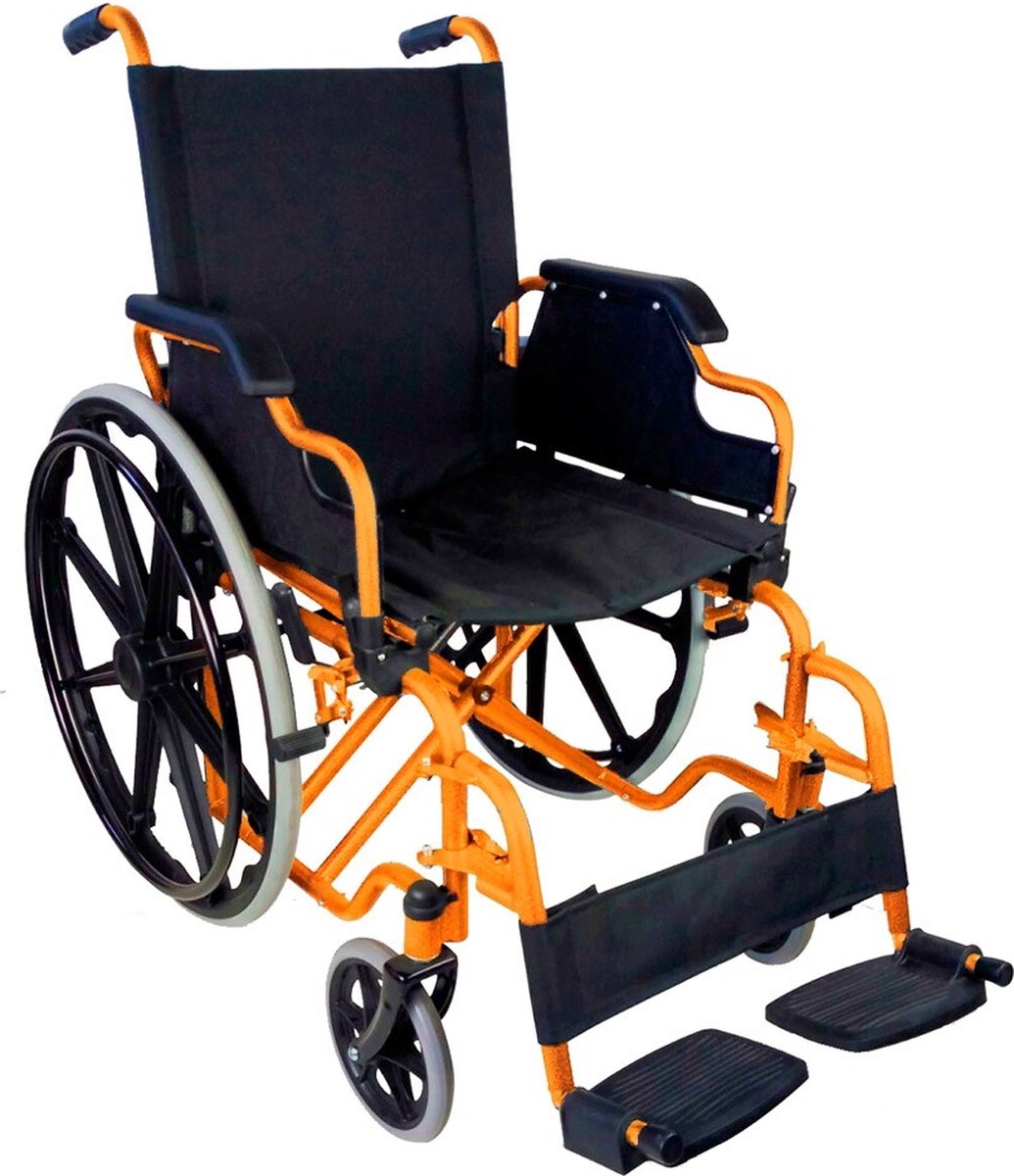 Goedkoopste Mobiclinic Giralda - Rolstoel - Inklapbaar - Comfortabel Orthopedisch - Voetsteun - Armleuningen - Zitting 46 cm - Staal - Lichtgewicht