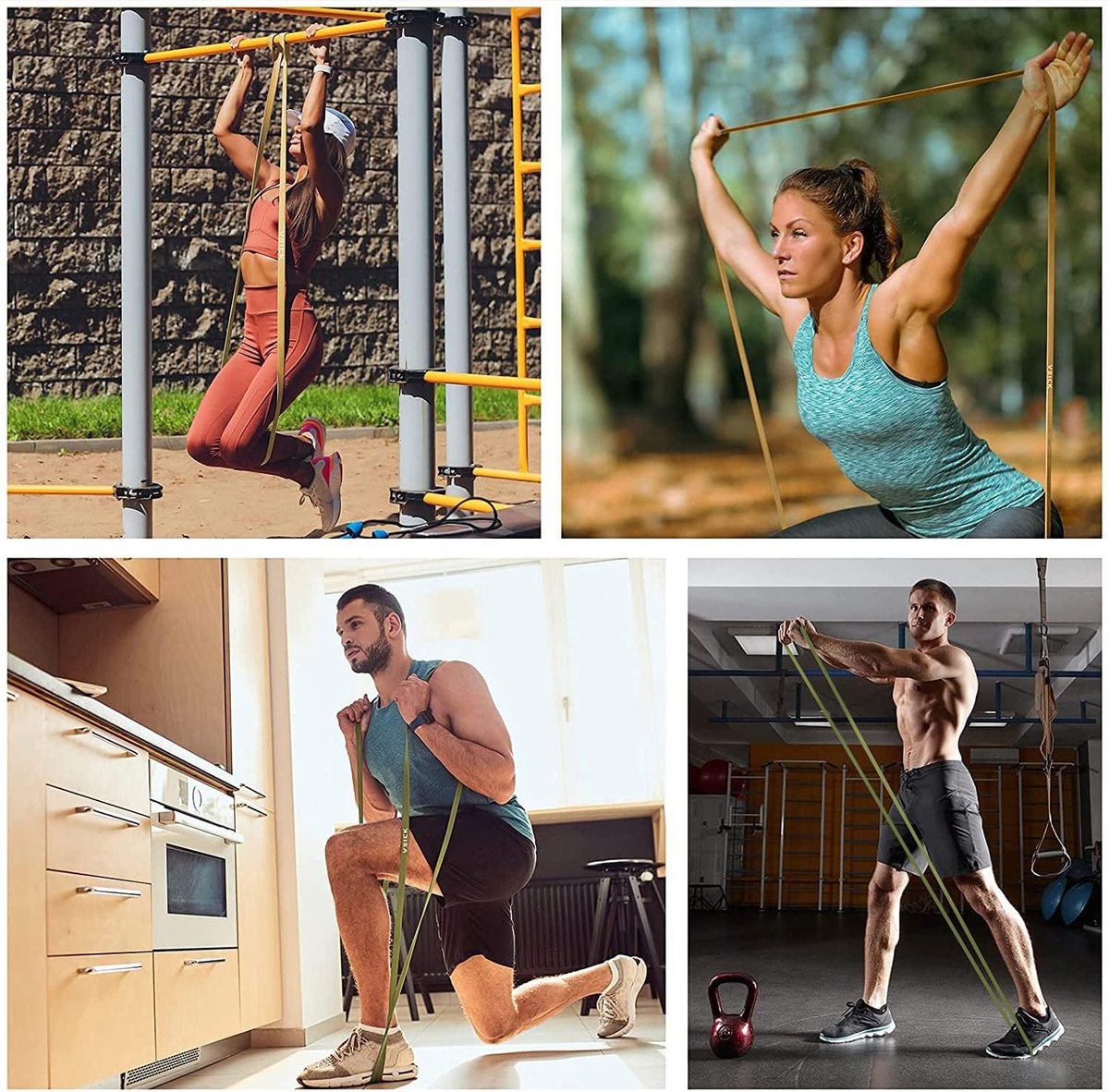 Kaytan Fitnessbanden, 15 kg, gymnastiekbanden, premium weerstandsbanden, elastische weerstandsband