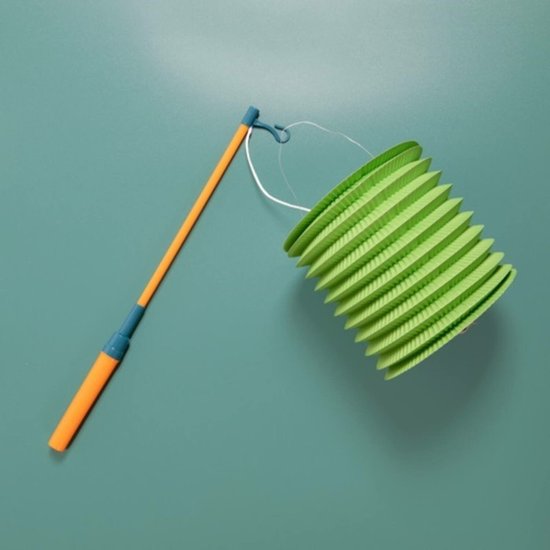 Lampionstokje - 2x - met LED lichtje - incl. batterijen - 40 cm - oranje — afbeelding 4