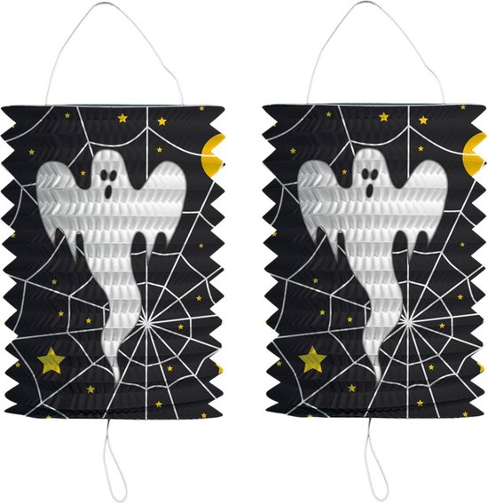 Lampionstokje 40 cm - met spook lampion - zwart - H22 cm - Sint Maarten — afbeelding 2