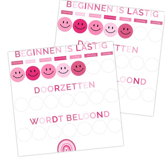 Foto: Beloningssysteem met stickers beloningsstickers en beloningskaarten beginnen is lastig doorzetten wordt beloond leren volhouden huiswerk belonen to do leren doorzetten pubers motiveren beloningskalender beloningssysteem gedrag