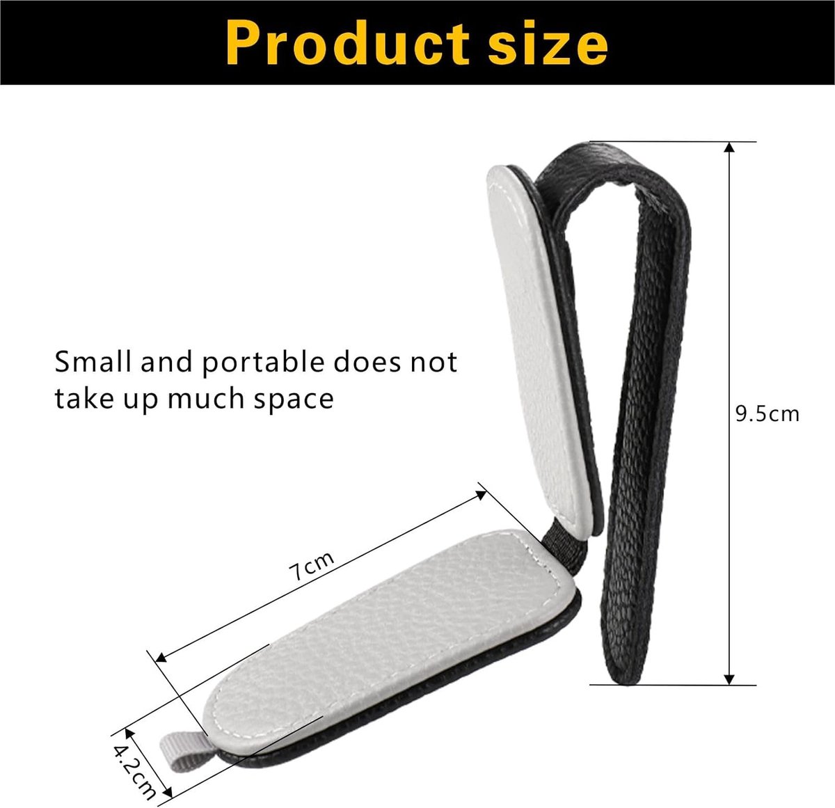 2 Pièces Porte Lunettes Pour Voiture En Cuir PU, Clip Support Lunette Pare-Soleil Universel Avec Clip De Rangement Pour Cartes, Billets, Accessoire Intérieur Auto, Organisateur Pour Voiture, Noir