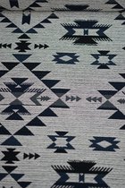 Gebreide stof met aztekenprint grijs 1 meter - modestoffen voor naaien - stoffen