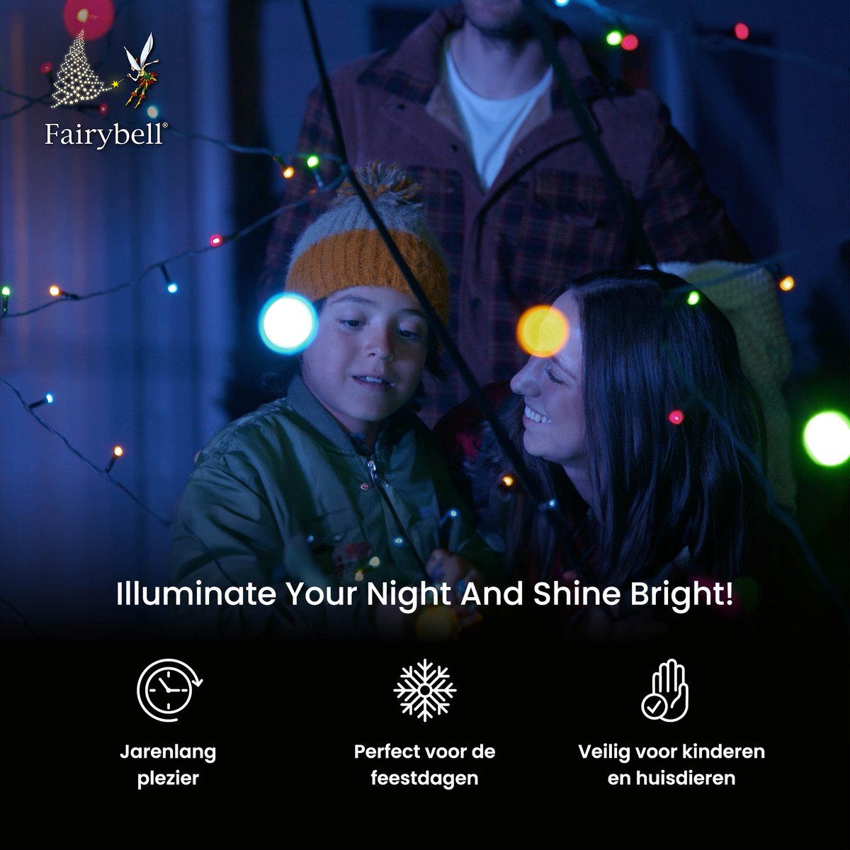 Fairybell LED Kerstboom voor buiten inclusief mast - 4 meter - 640 LEDs -  Multi colour | bol