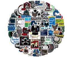 Hacker Stickers - Set 50 stuks - Computer Programmeur/Coderen Laptopstickers - Coole Stickers voor volwassenen