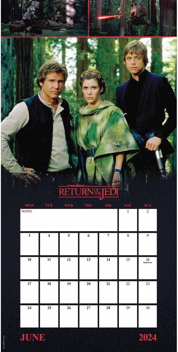 Calendrier 2024 Star Wars Rétro Retour du Jedi