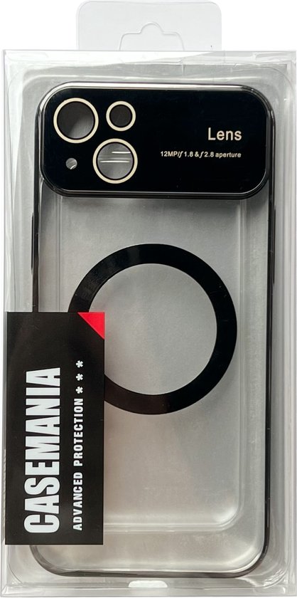 Casemania Hoesje Geschikt voor Apple iPhone 15 Zwart - Siliconen Back Cover met Camera Lens Bescherming - Geschikt voor Magsafe