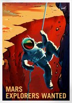 Mars Explorers Wanted | Space, Astronomie & Ruimtevaart Poster | A4: 21x30 cm