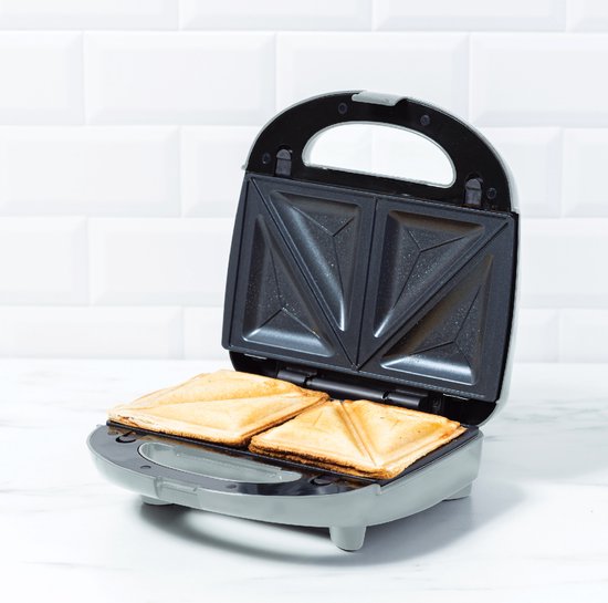GreenChef - Machine à Panini, gaufres et croques 3 en 1 - plaques interchangeables - bleu-gris - sans PFAS
