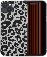 iMoshion Hoesje Geschikt voor iPhone 15 Plus Hoesje Siliconen - iMoshion Design hoesje - Goud / Leopard Transparent