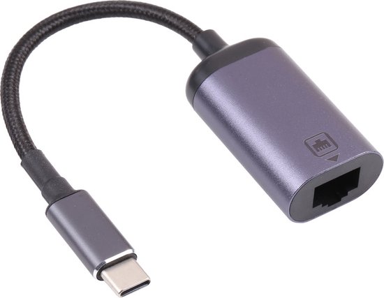 USB-C naar Ethernet (RJ45) adapter kabel connector - Grijs - Provium