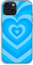 Case Company® - Hoesje geschikt voor iPhone 15 hoesje - Hart Blauw - Soft Cover Telefoonhoesje - Bescherming aan alle Kanten en Schermrand