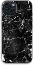 Case Company® - Hoesje geschikt voor iPhone 15 hoesje - Zwart Marmer - Soft Cover Telefoonhoesje - Bescherming aan alle Kanten en Schermrand