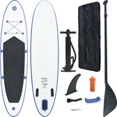 Bol.com The Living Store SUP Board - Opblaasbaar - Blauw en wit - 390 x 81 x 10 cm - EVA en aluminium - Draagvermogen 130 kg aanbieding