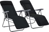 Mobilier de jardin The Living Store - Chaise de camping pliable - Ajustable - Avec coussin - Set de 2