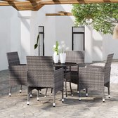 The Living Store Tuinset - Rattan - Grijs - 80x75 cm - Met kussens