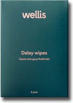 Wellis Delay Wipes - Geniet Langer van Seks - Delay Spray Alternatief voor Mannen - Orgasme Uitstellen - Verbeter Seksuele Uithoudingsvermogen - Zorgeloos in Combinatie met Viagra, Erectiepillen, Condooms en Glijmiddel - 8 stuks
