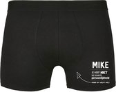 Mike, je hebt niet de leukste persoonlijkheid, maar dit helpt wel Heren Boxershort - relatie - vriend - onderbroek - grappig