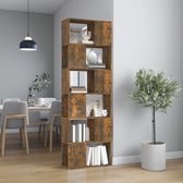 The Living Store Boekenkast - Gerookt Eiken - 60 x 24 x 186 cm - Duurzaam materiaal