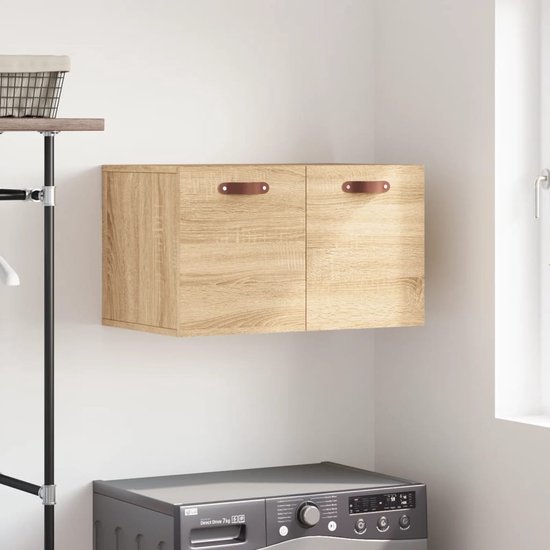 The Living Store Wandkast Sonoma Eiken - zwevend - 60 x 36.5 x 35 cm - Duurzaam hout - Montage vereist